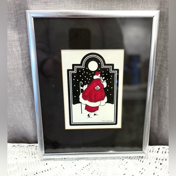 Rare Vintage Lavoie Art Deco Christmas Fashion Picture - Picture 1 of 2